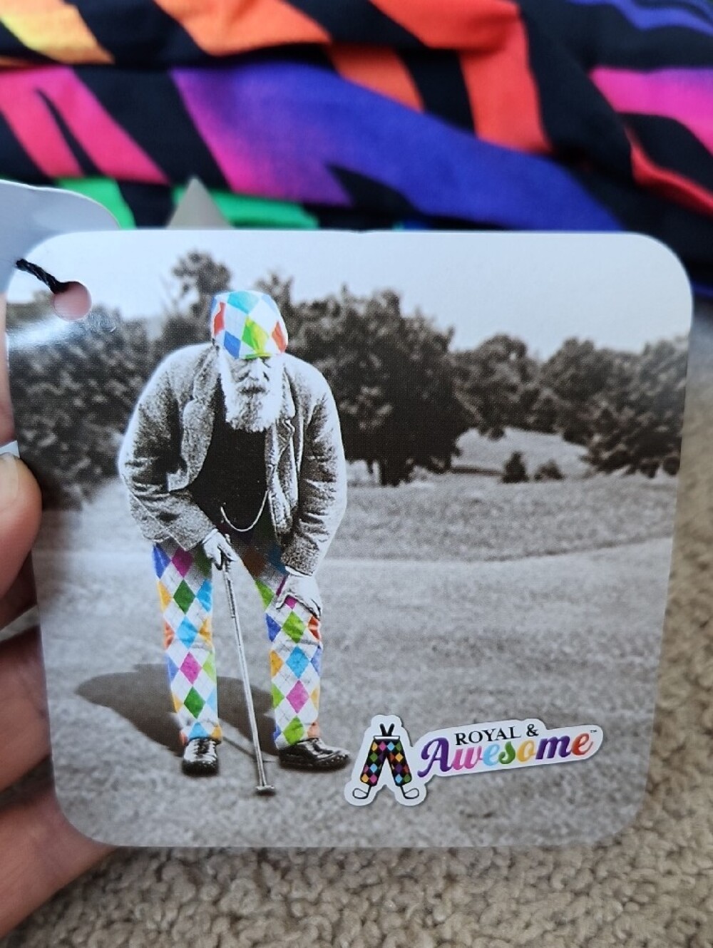 Royal & Awesome Golf Pants Bright Rainbow Zebra Print - Multicolor - Picture 12 of 15
